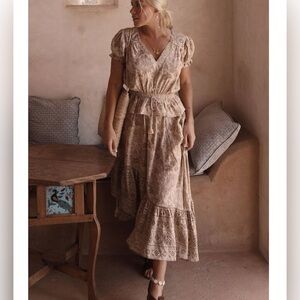 Spell & The Gypsy Lioness Cap Sleeve Blouse - Smoke Size XL LIKE NEW